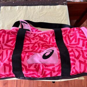 Asics Gym Duffle Bag, Pink with Adjustable Strap, End Compartment